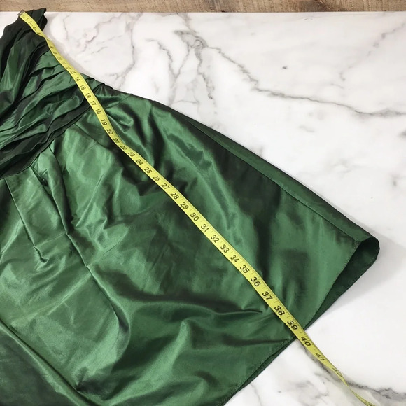 Vera Wang Green Pleated Bandage Wrap Silk Dress Womens 4 Sleeveless Bridesmaid - Picture 12 of 12